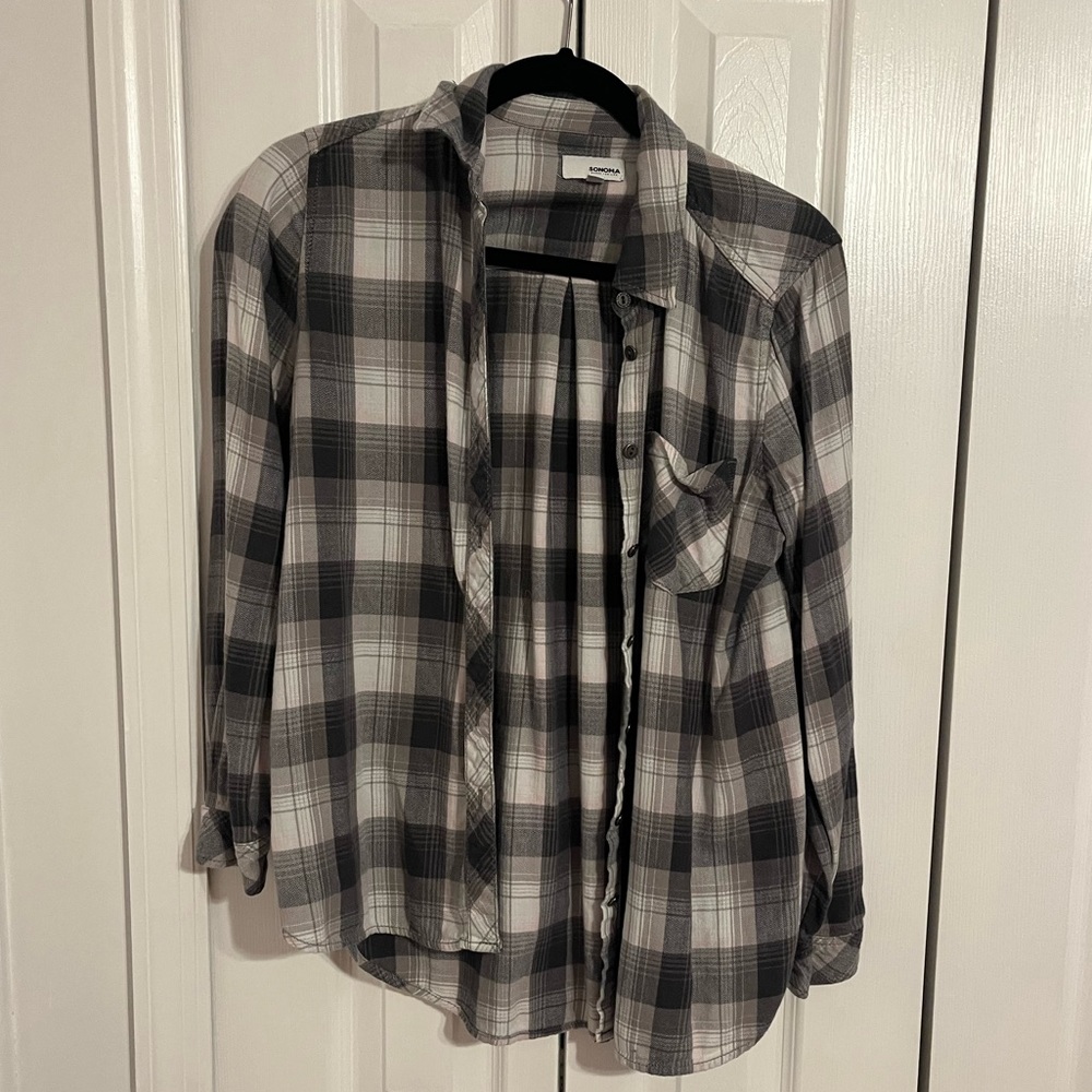 Sonoma Plaid Button Up Shirt